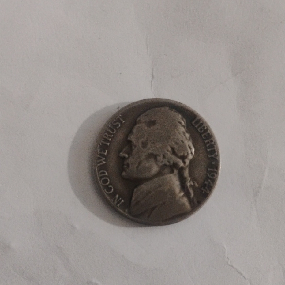 Vintage 1944 Jefferson Nickel S Mint Mark Nickel Coin 35% Silver In WW2